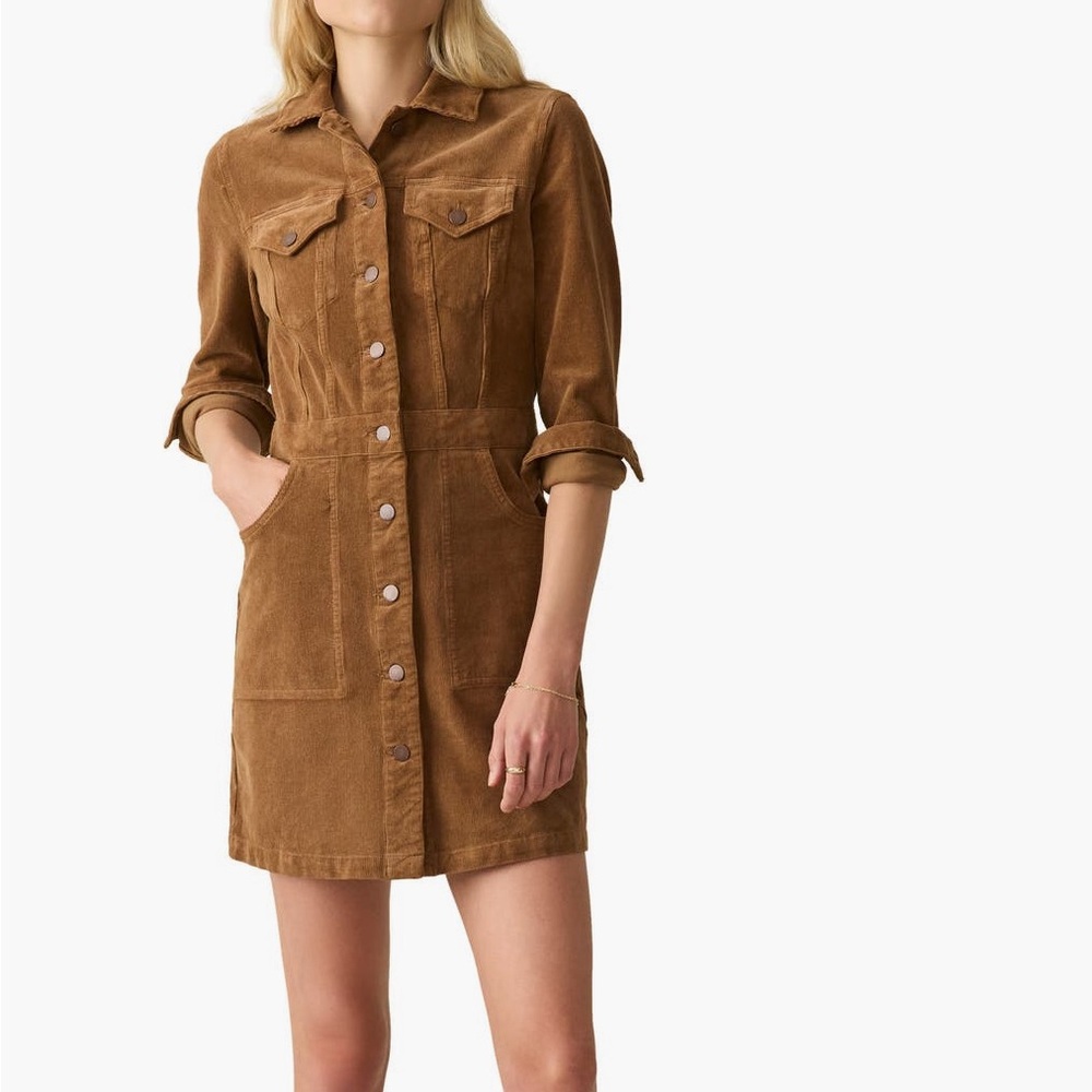 Faherty Brown Long Sleeve Dress